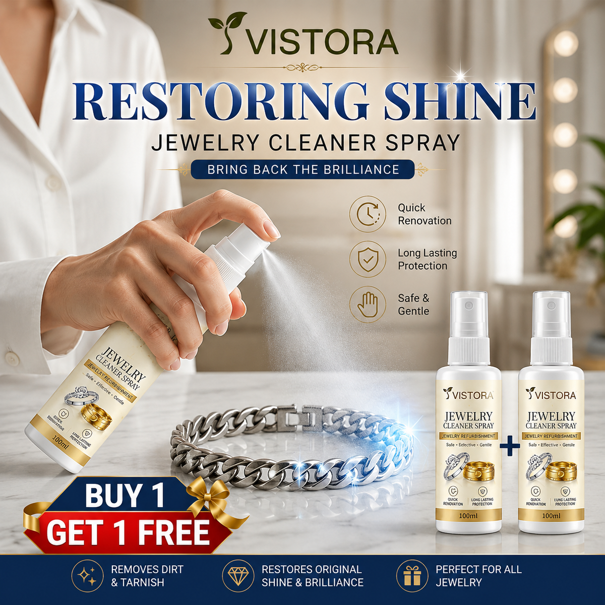🔥HOT SALE 50% OFF 💍 Anti-Oxidation Jewelry Cleaner Spray 💎 Buy 1 Get 1 Free 💎