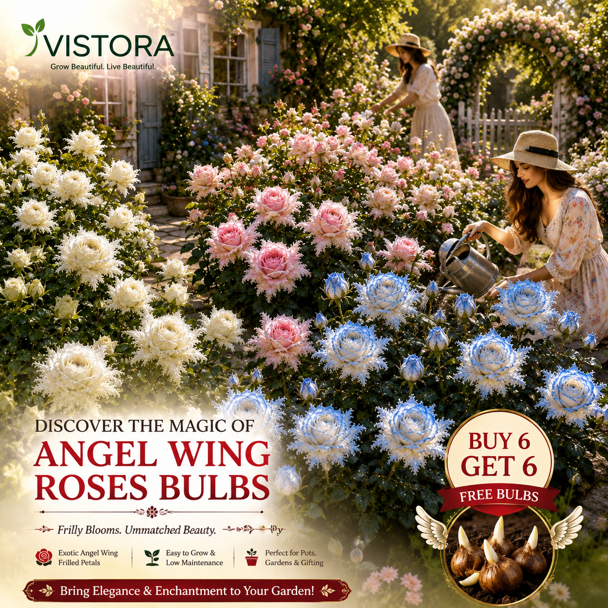 🌹Discover the Magic of Angel Wing Roses Bulbs – Unique Petals, Endless Blooms🔥Buy 6 Get 6 Free Bulbs🔥