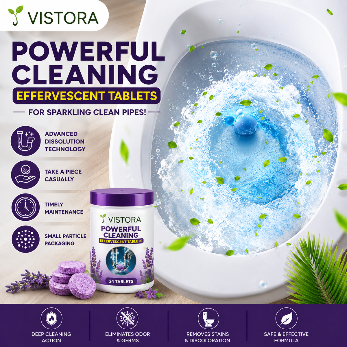 🔥HOT SALE 50% OFF ❤️Powerful Cleaning Effervescent Tablets for Pipe,Deodorizing Antibacterial Pipe Cleaner for Sink Toilet Floor Drain🔥Buy 1 Get 1 Free🔥