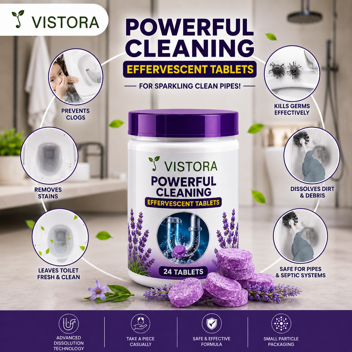 🔥HOT SALE 50% OFF ❤️Powerful Cleaning Effervescent Tablets for Pipe,Deodorizing Antibacterial Pipe Cleaner for Sink Toilet Floor Drain🔥Buy 1 Get 1 Free🔥