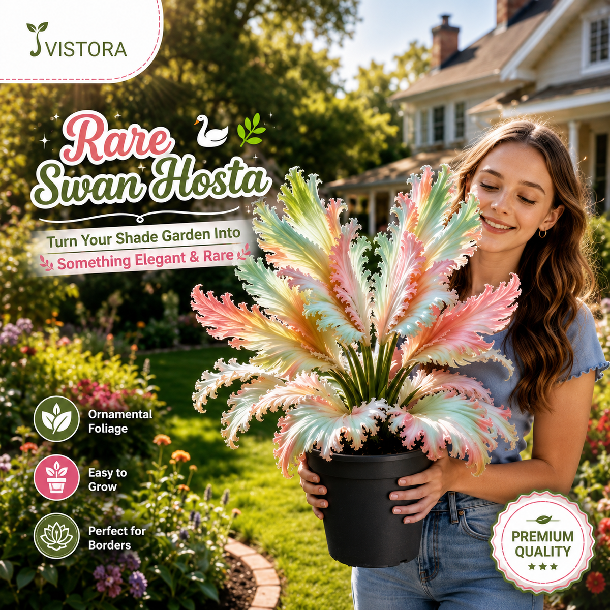 🌱Rare Swan Feather Hosta Bulbs -🦢 Graceful Foliage That Unfolds Like Swan Wings🔥Buy 6 Get 6 Free Bulbs🔥