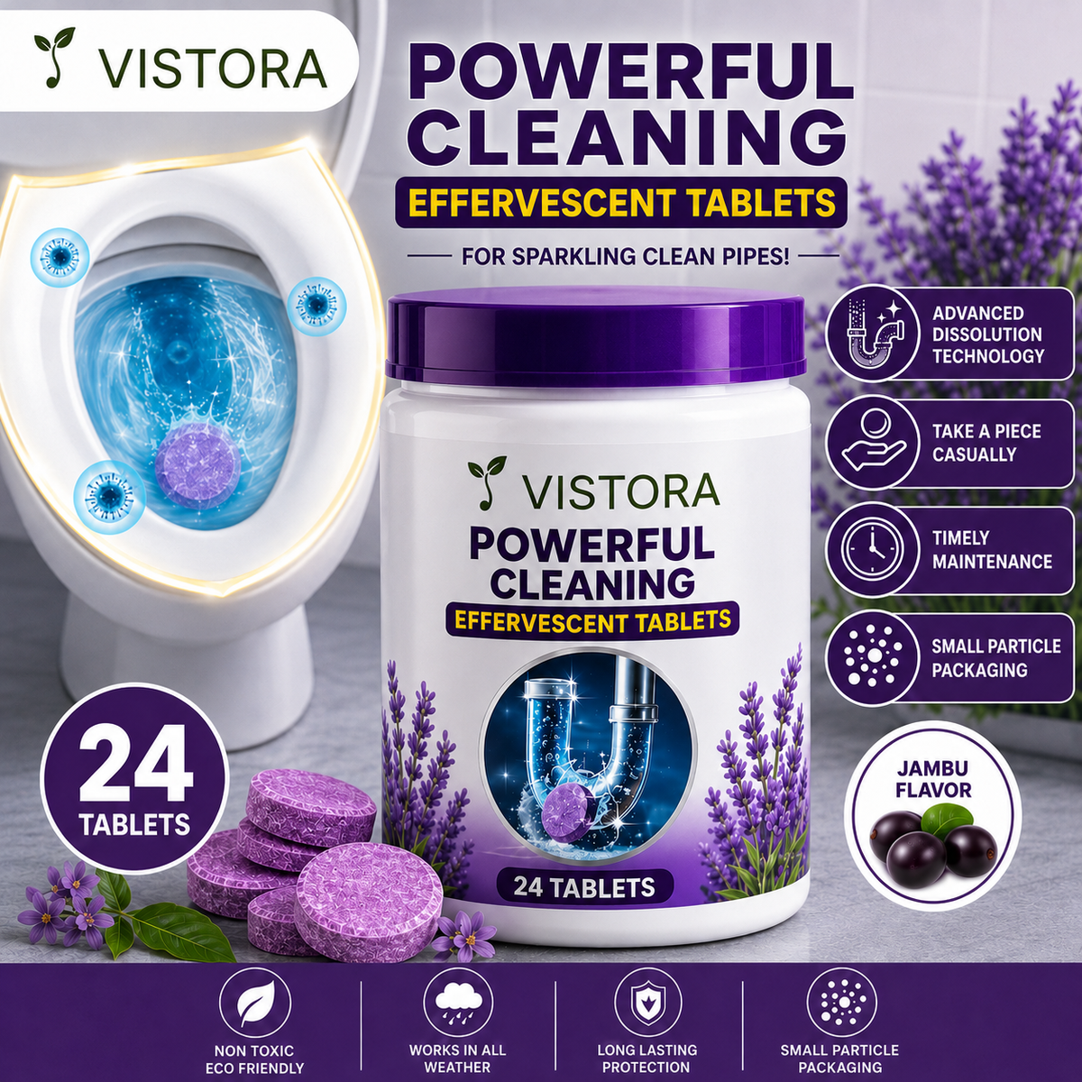 🔥HOT SALE 50% OFF ❤️Powerful Cleaning Effervescent Tablets for Pipe,Deodorizing Antibacterial Pipe Cleaner for Sink Toilet Floor Drain🔥Buy 1 Get 1 Free🔥