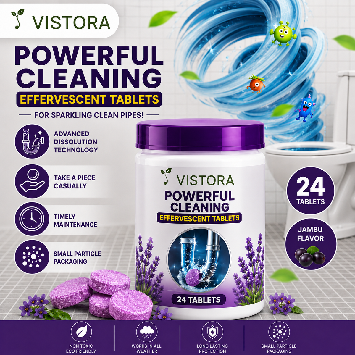 🔥HOT SALE 50% OFF ❤️Powerful Cleaning Effervescent Tablets for Pipe,Deodorizing Antibacterial Pipe Cleaner for Sink Toilet Floor Drain🔥Buy 1 Get 1 Free🔥