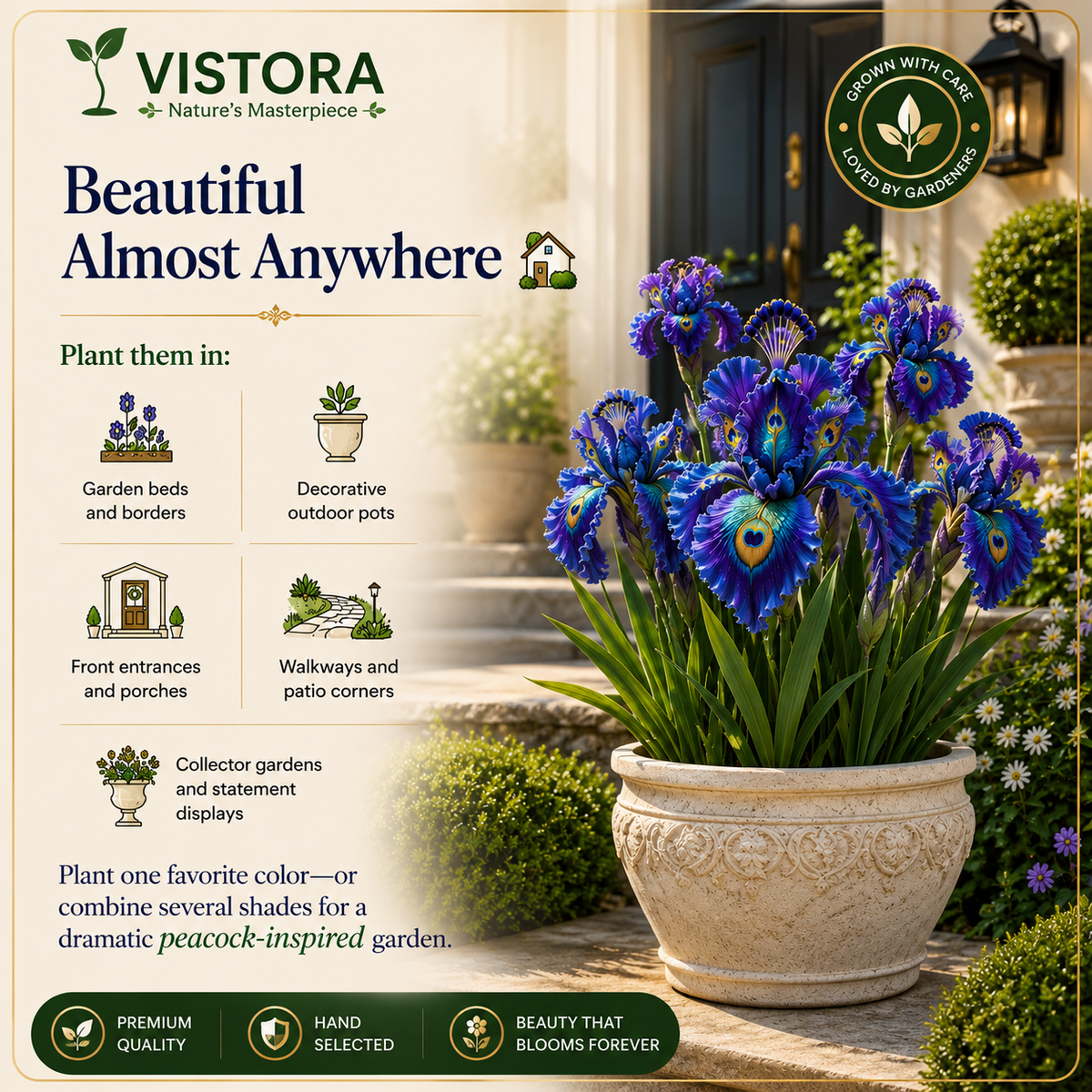 🦚🌸 PEACOCK IRIS BULBS 💥 ELEGANT BLOOMS THAT TURN EVERY GARDEN INTO A MASTERPIECE🌸Buy 6 Get 6 Free Bulbs🌸