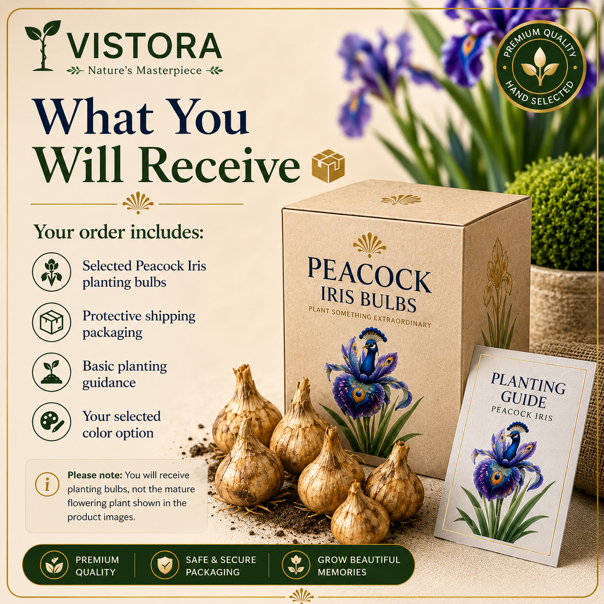 🦚🌸 PEACOCK IRIS BULBS 💥 ELEGANT BLOOMS THAT TURN EVERY GARDEN INTO A MASTERPIECE🌸Buy 6 Get 6 Free Bulbs🌸