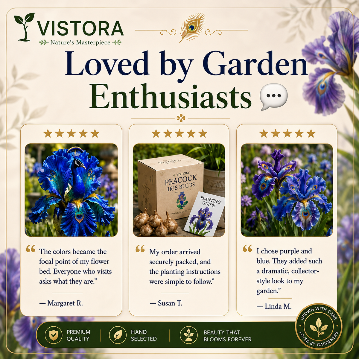 🦚🌸 PEACOCK IRIS BULBS 💥 ELEGANT BLOOMS THAT TURN EVERY GARDEN INTO A MASTERPIECE🌸Buy 6 Get 6 Free Bulbs🌸