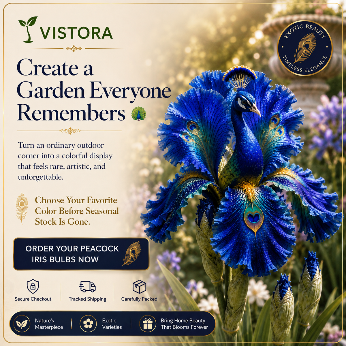🦚🌸 PEACOCK IRIS BULBS 💥 ELEGANT BLOOMS THAT TURN EVERY GARDEN INTO A MASTERPIECE🌸Buy 6 Get 6 Free Bulbs🌸