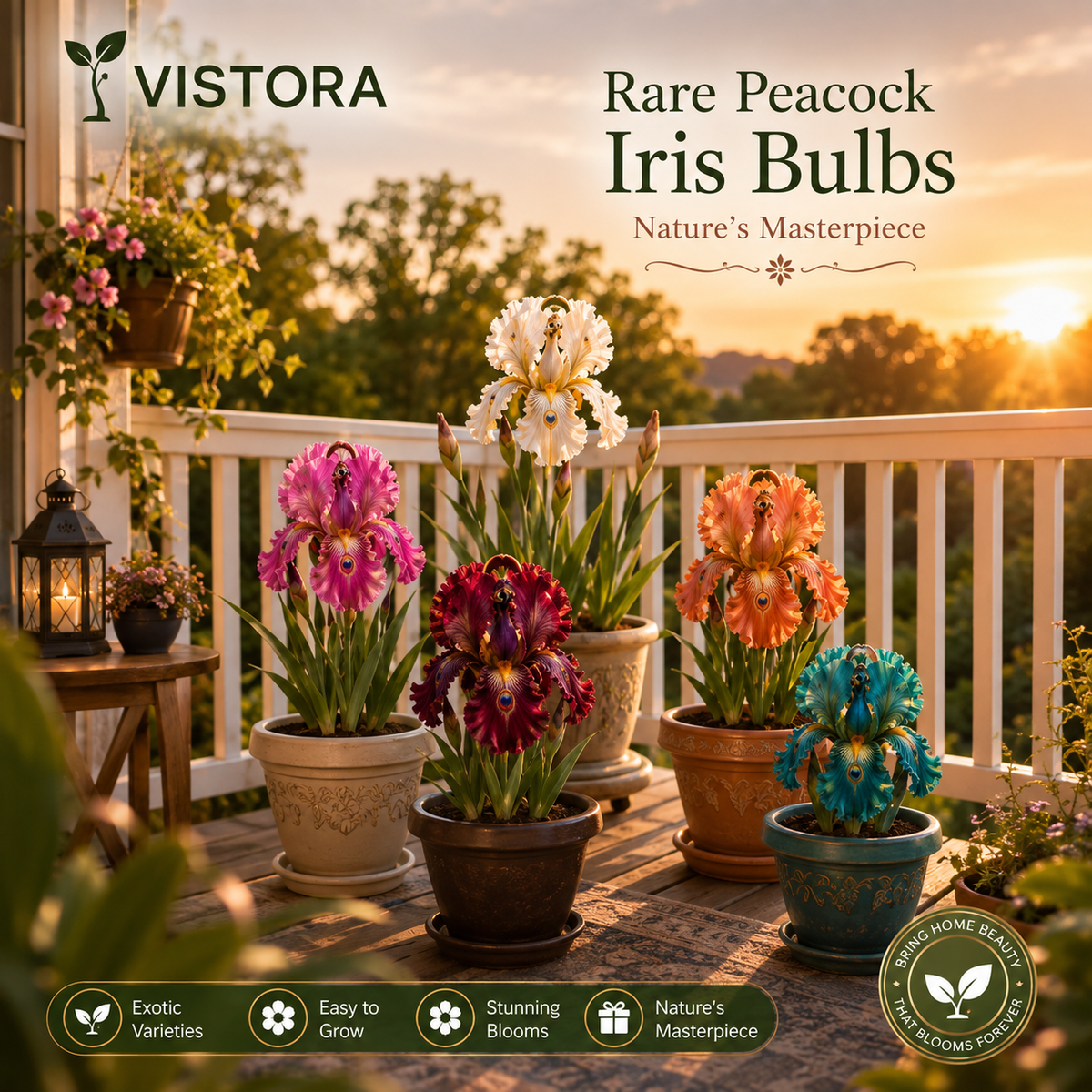 🦚🌸 PEACOCK IRIS BULBS 💥 ELEGANT BLOOMS THAT TURN EVERY GARDEN INTO A MASTERPIECE🌸Buy 6 Get 6 Free Bulbs🌸