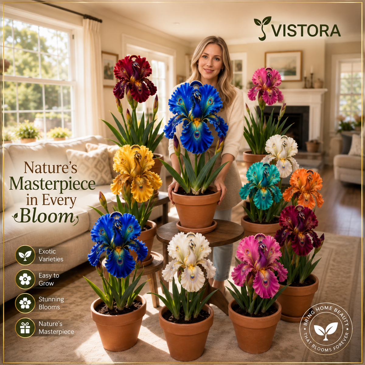 🦚🌸 PEACOCK IRIS BULBS 💥 ELEGANT BLOOMS THAT TURN EVERY GARDEN INTO A MASTERPIECE🌸Buy 6 Get 6 Free Bulbs🌸