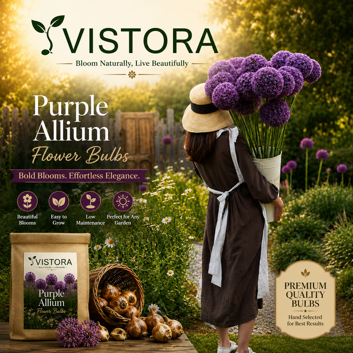🌸 Giant Allium Bulbs 🌸 Giganteum Ornamental Onion Flower Bulbs 🌸 Buy 6 Get 6 Free Bulbs 🌸