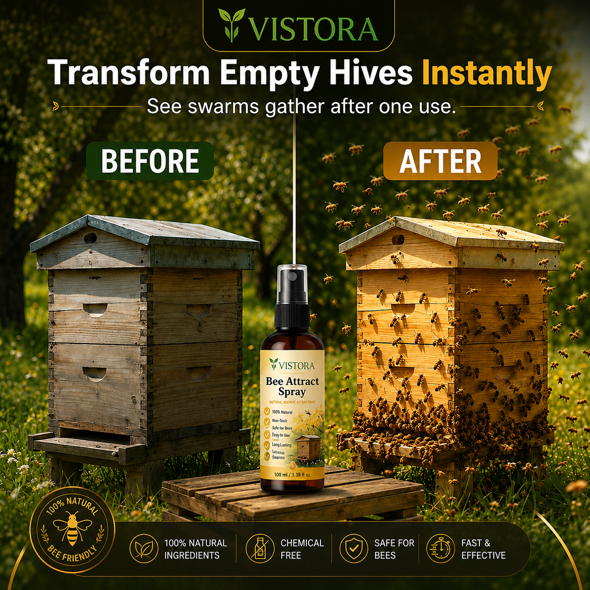 🐝Monsoon Limited-Time 50% OFF🐝Natural Outdoor Bee Attractant Spray🐝Buy 1 Get 1 Free🐝