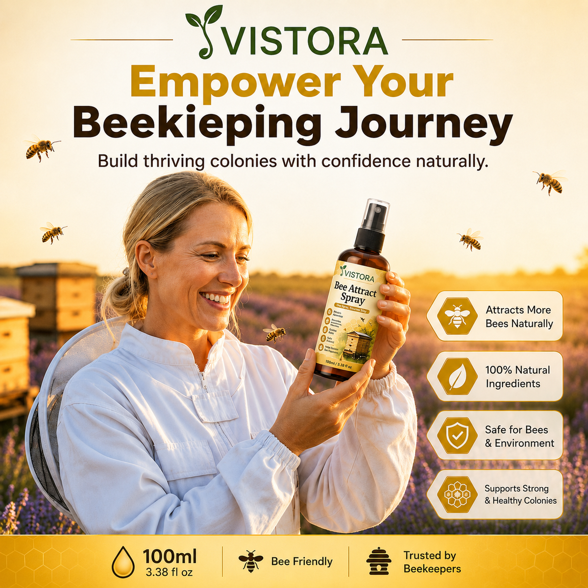 🐝Monsoon Limited-Time 50% OFF🐝Natural Outdoor Bee Attractant Spray🐝Buy 1 Get 1 Free🐝