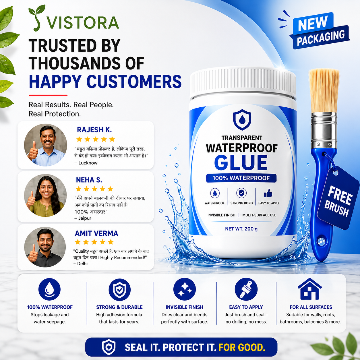 Transparent Waterproof Glue (Buy 1 Get 1 Free) + Free Brush 🔥