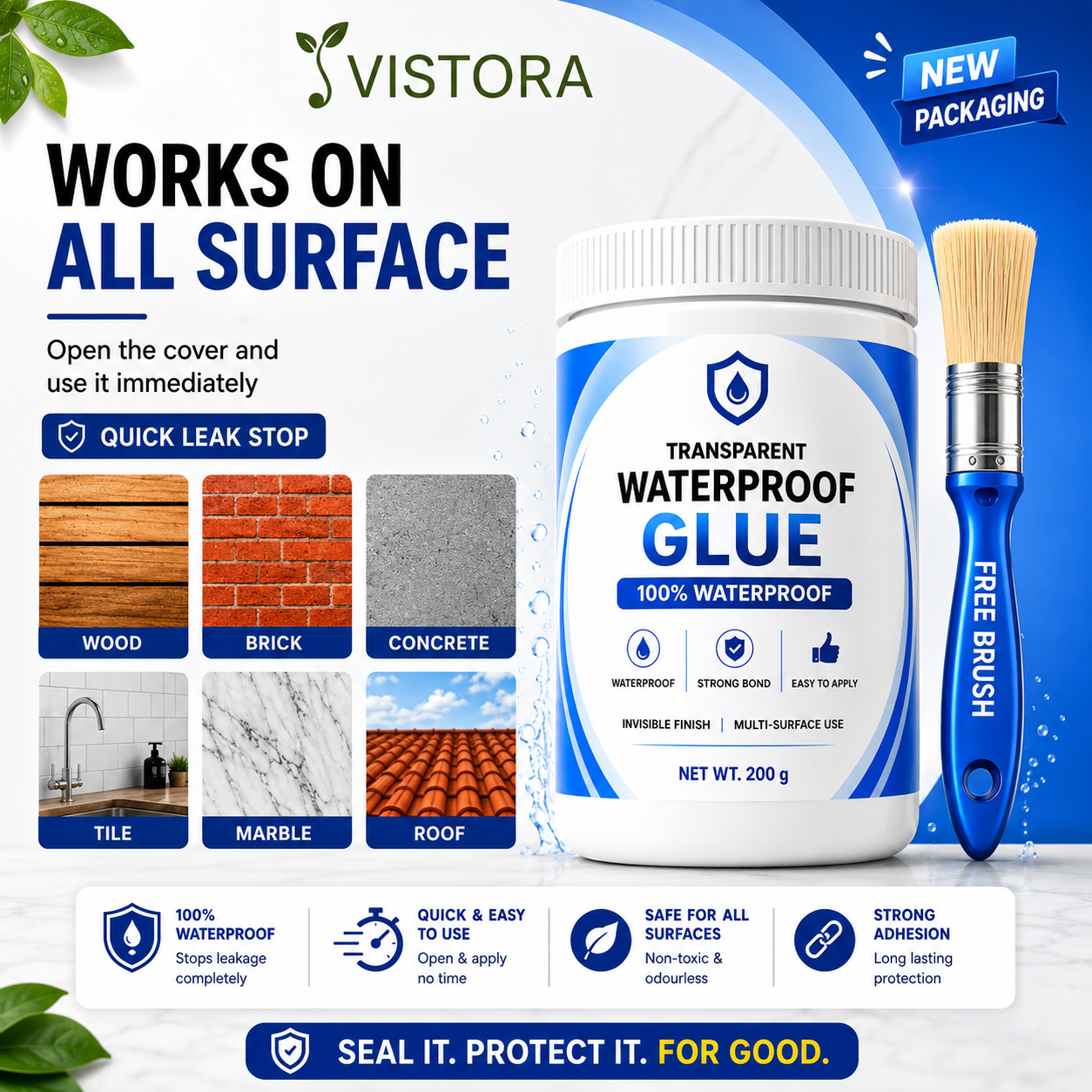 Transparent Waterproof Glue (Buy 1 Get 1 Free) + Free Brush 🔥