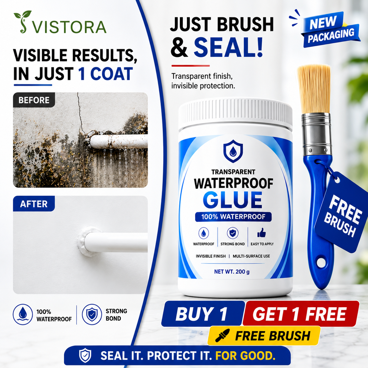 Transparent Waterproof Glue (Buy 1 Get 1 Free) + Free Brush 🔥