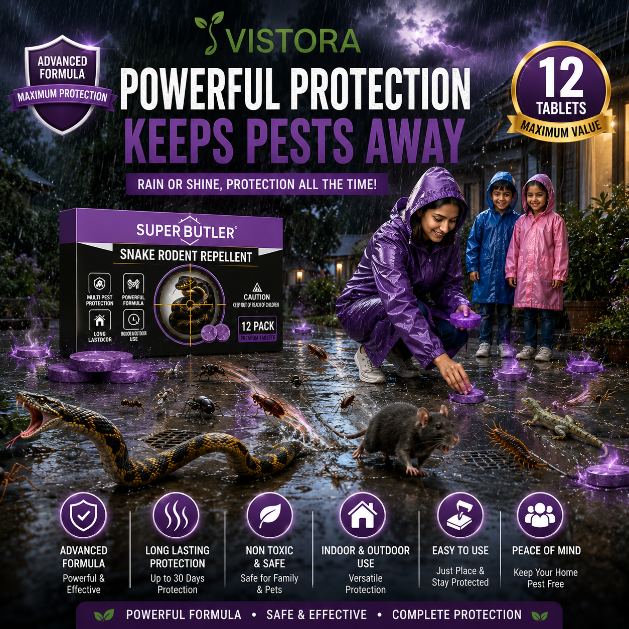 💥All-in-One Pest & Snake Protection Tablets | Instant Action Formula🔥Buy 1 Get 1 Free🔥1 Pack 24 Pcs