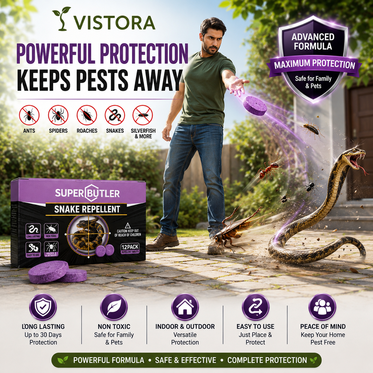 💥All-in-One Pest & Snake Protection Tablets | Instant Action Formula🔥Buy 1 Get 1 Free🔥1 Pack 24 Pcs