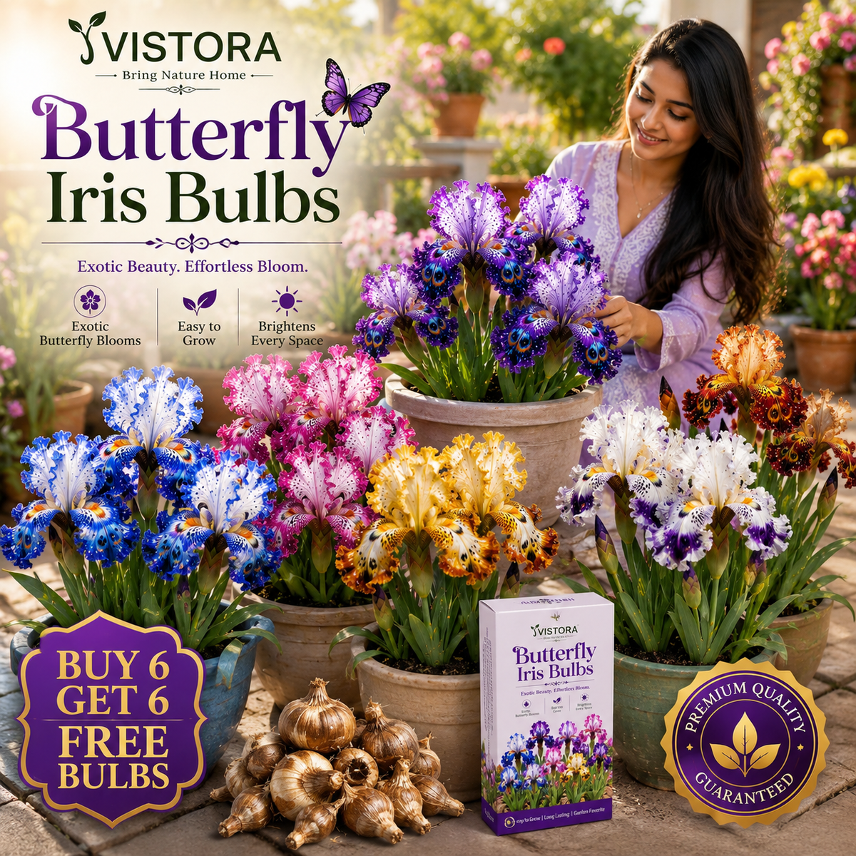✨✨Butterfly Iris Bulbs - ✨Grow Your Magical Garden Showstopper ✨ | 🌸 Buy 6 Get 6 Free Bulbs🌸