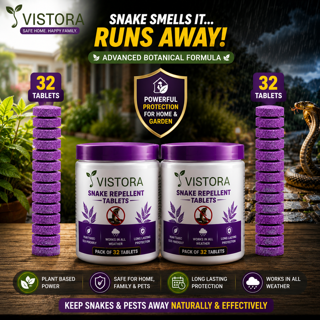 💥Powerful Protection Snake Repellent Tablets for Home, Farm & Garden | Instant Action Formula🔥Buy 1 Get 1 Free🔥