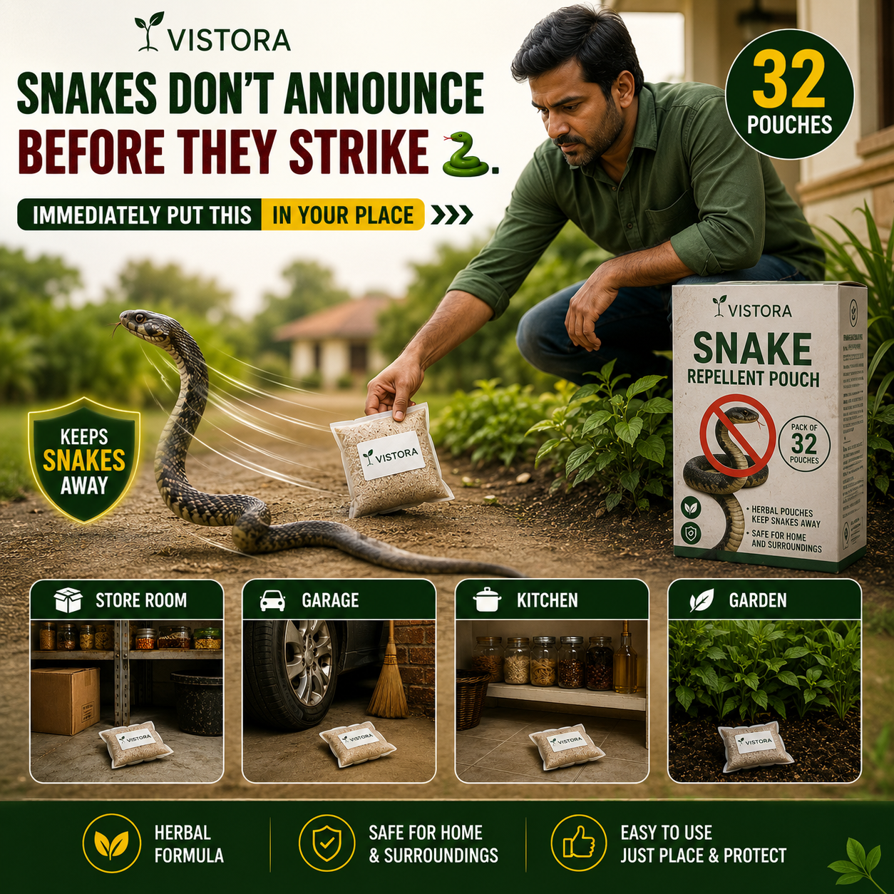🥰HOT SALE 49% OFF🥰 🐍 Snake Repellent Pouches 🐍 (PACK OF 32)