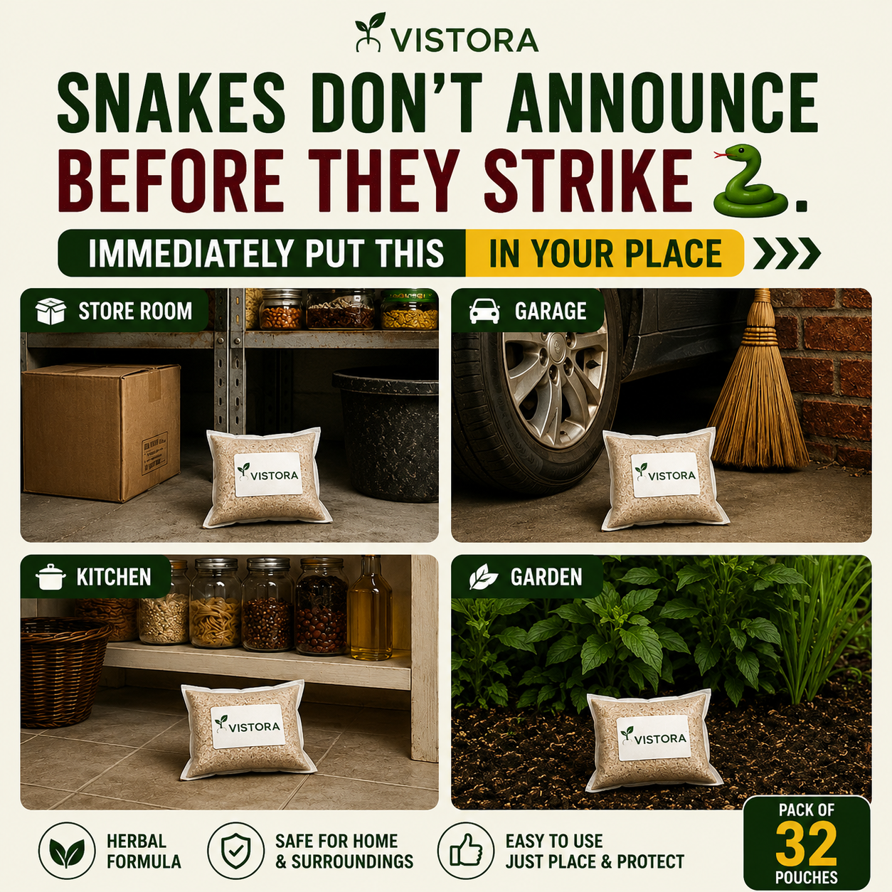 🥰HOT SALE 49% OFF🥰 🐍 Snake Repellent Pouches 🐍 (PACK OF 32)