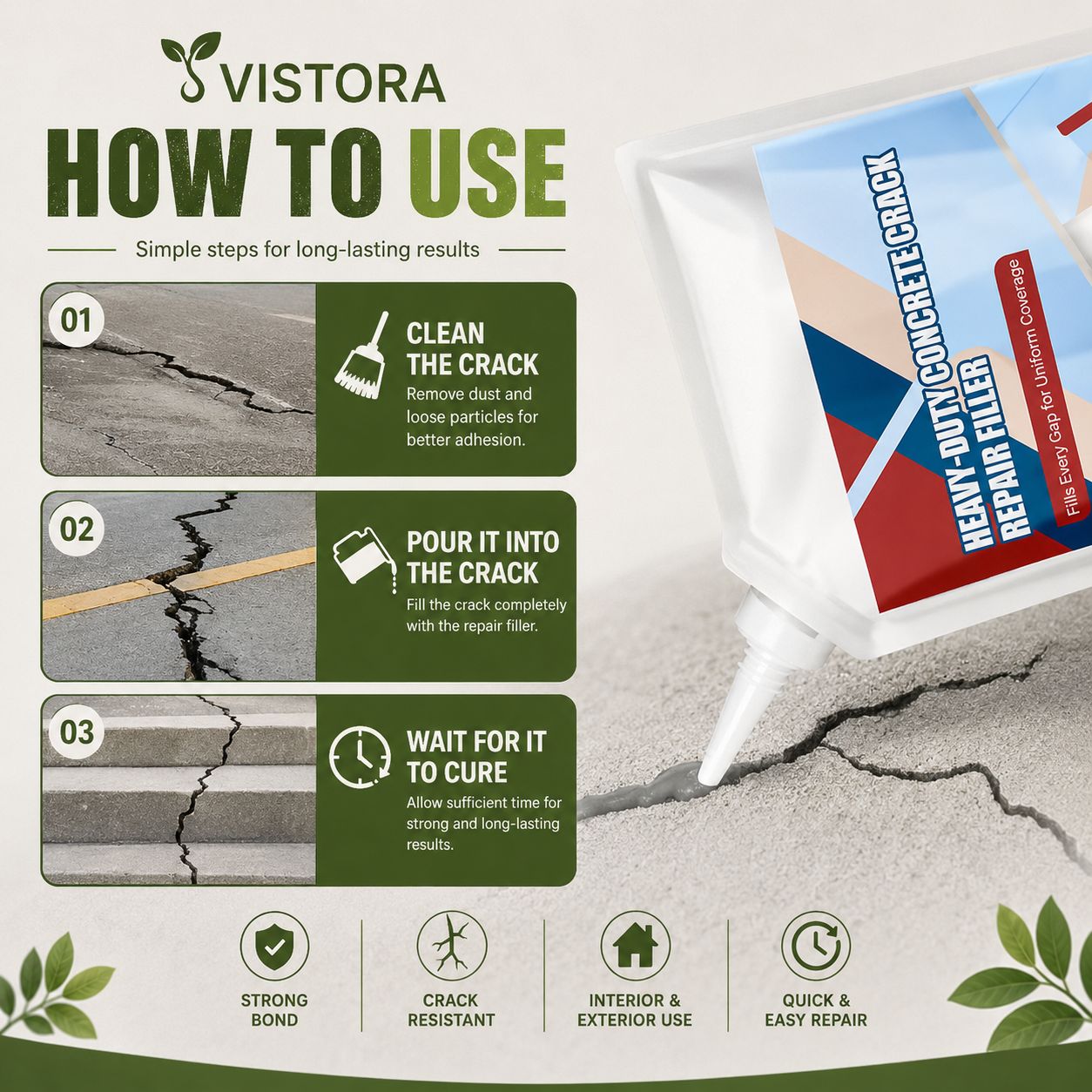 ⏰Limited Sale 49% OFF 🌿💧Heavy-Duty Concrete Crack Repair Adhesive 💧Buy 1 Get 1 free💧