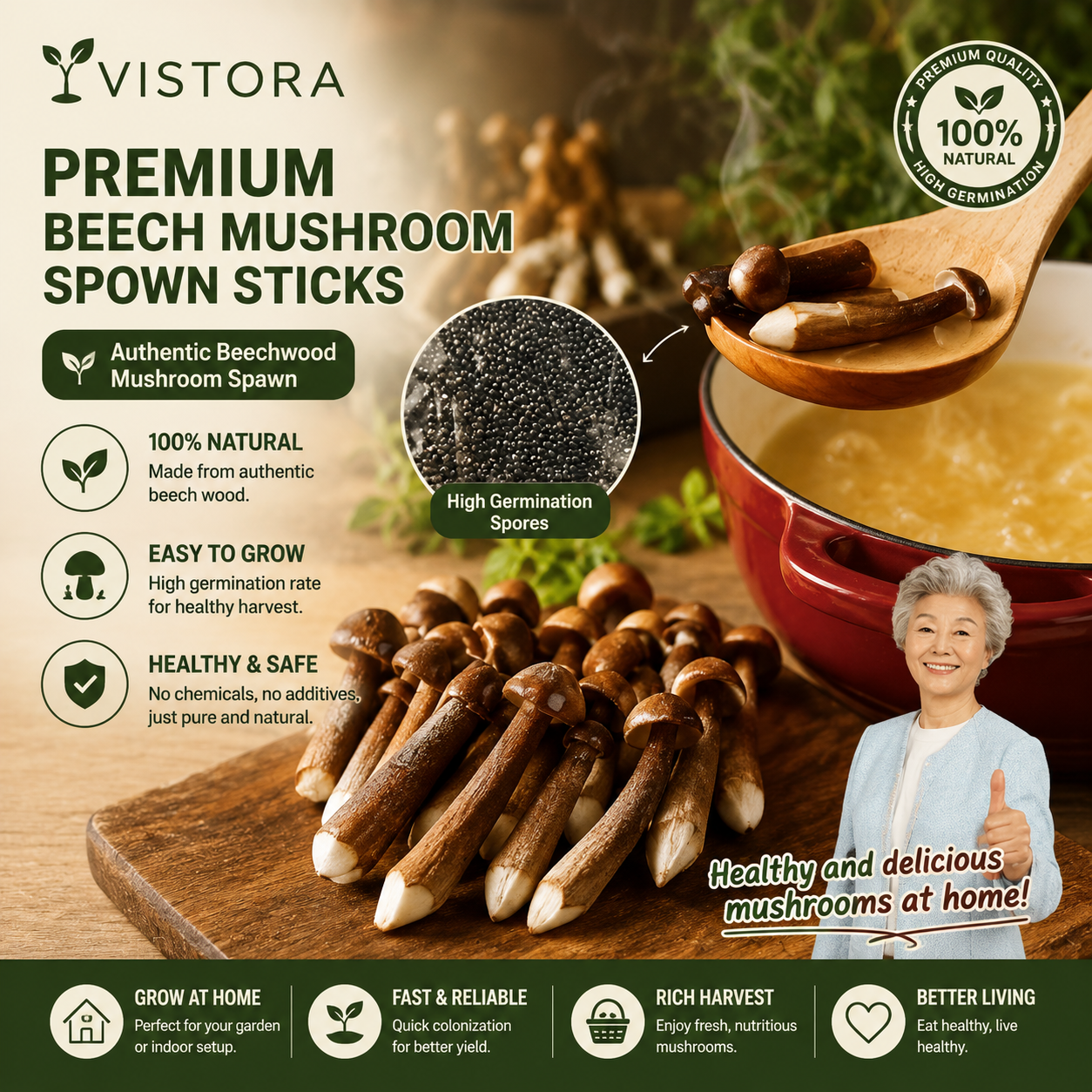 🥳2026 HOT SALE🥳💞50K+ SOLD!✨Premium Organic Mushroom Harvest Grow Kit Seeds – Buy 1 Get 1 Free Special Pack