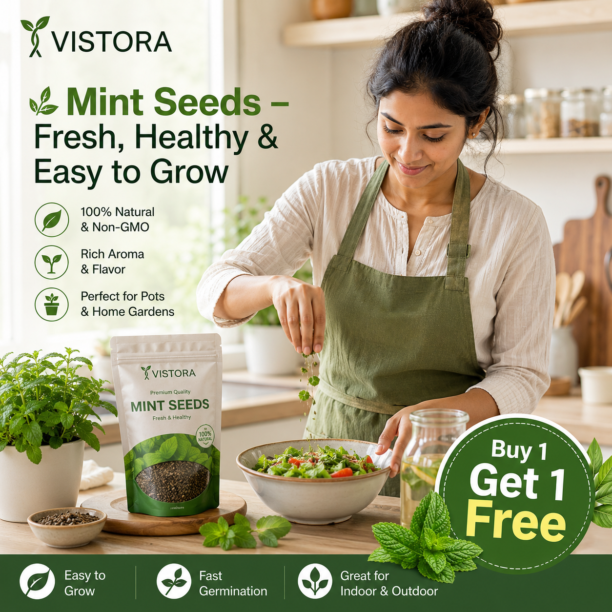 🌿 Mint Seeds – Fresh, Healthy & Easy to Grow | 🔥Buy 1 Get 1 Free🔥