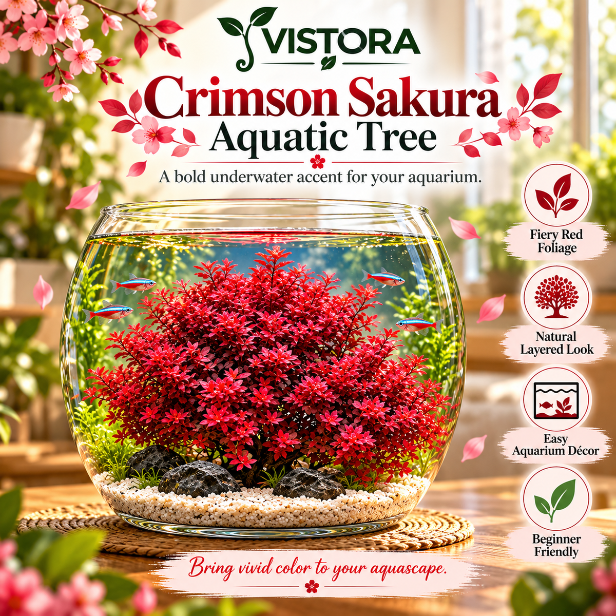 🔥 Crimson Sakura Aquatic Tree Bulbs – Grow a Fiery Underwater Mini Forest✨ Buy 4 Get 4 Free Bulbs ✨