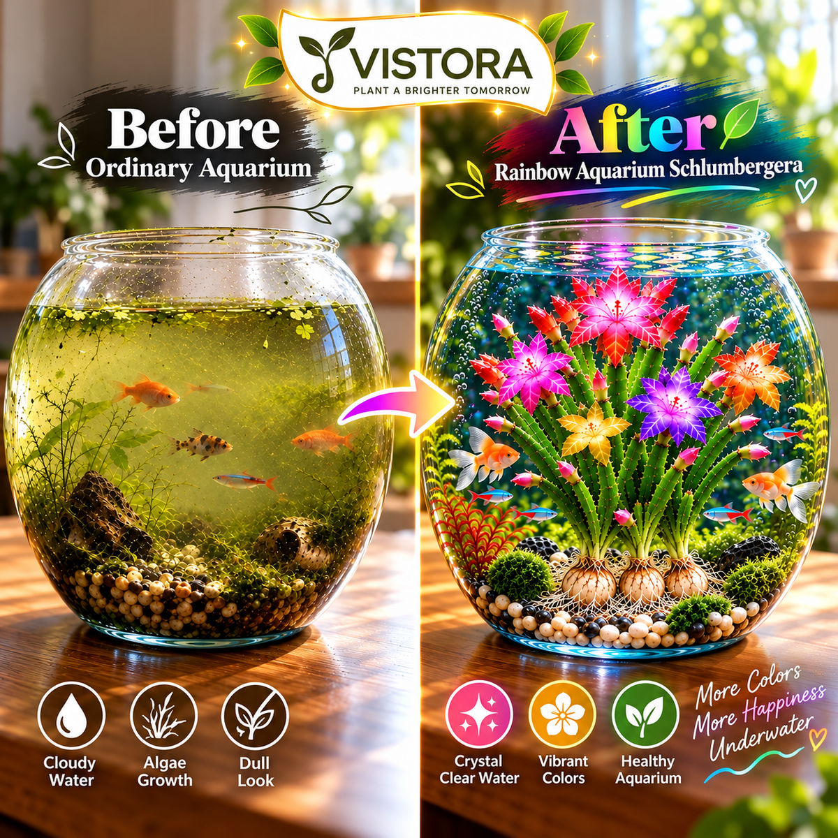🦀 MIX COLORS RAINBOW AQUARIUM SCHLUMBERGERA – EASY-CARE BLOOMS IN EVERY SHADE FOR A COLORFUL AQUATIC DISPLAY 🌈🐠✨ Buy 4 Get 4 Free Bulbs ✨