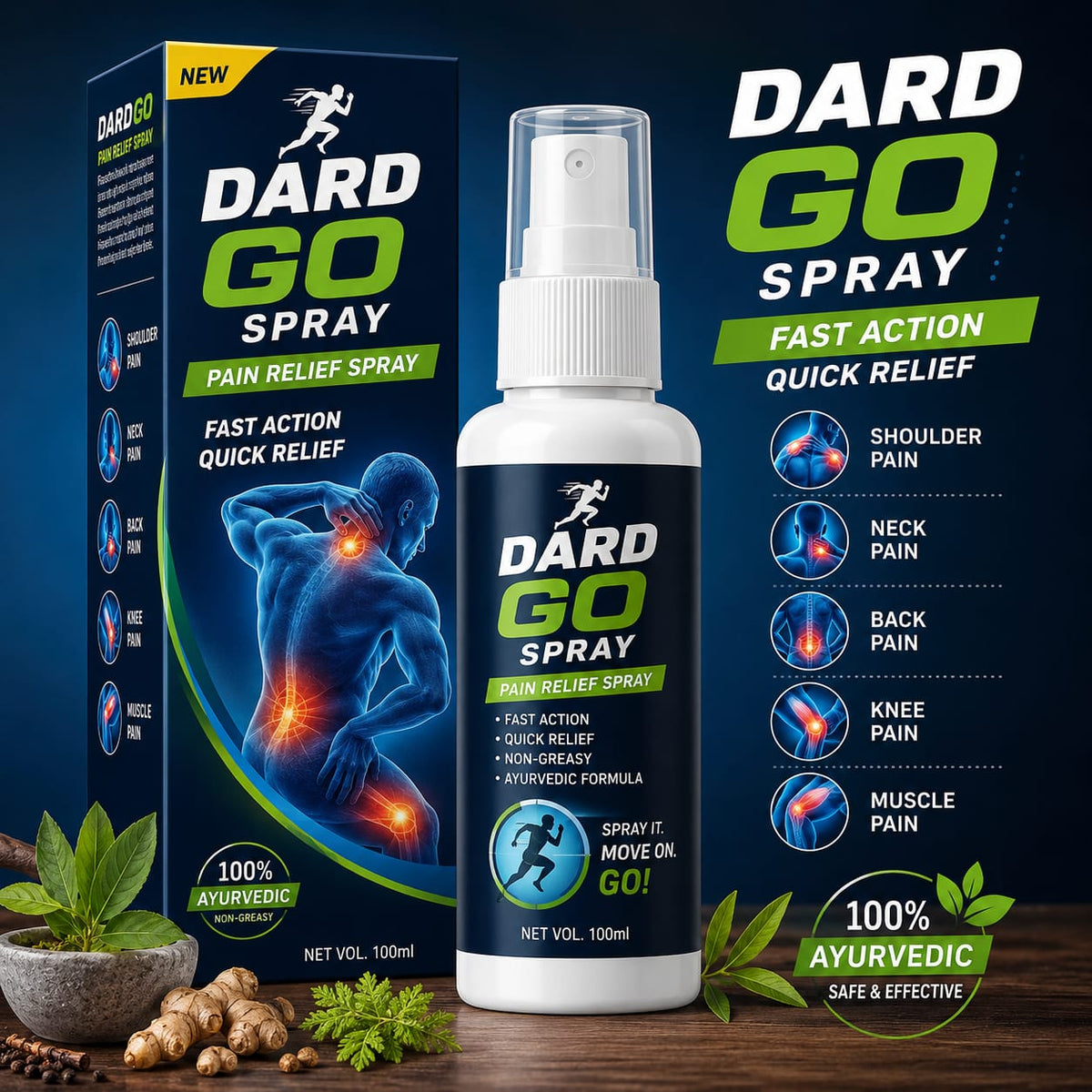 💥 HOT SALE 50% OFF 💪 DARD GO SPRAY 🏃 SPRAY. RELIEVE. MOVE! 💥 PAIN OUT, POWER ON! 🔥Buy 1 Get 1 Free🔥