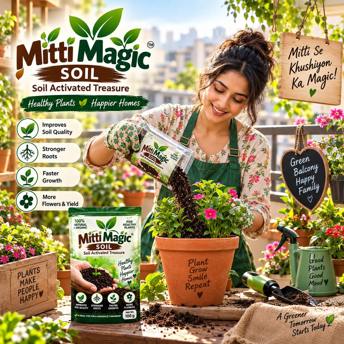 💥 HOT SALE 50% OFF 🌱 MITTI MAGIC SOIL 🌱 Mitti Se Growth Ka Magic🌱✨ Buy 2 Get 2 Free ✨