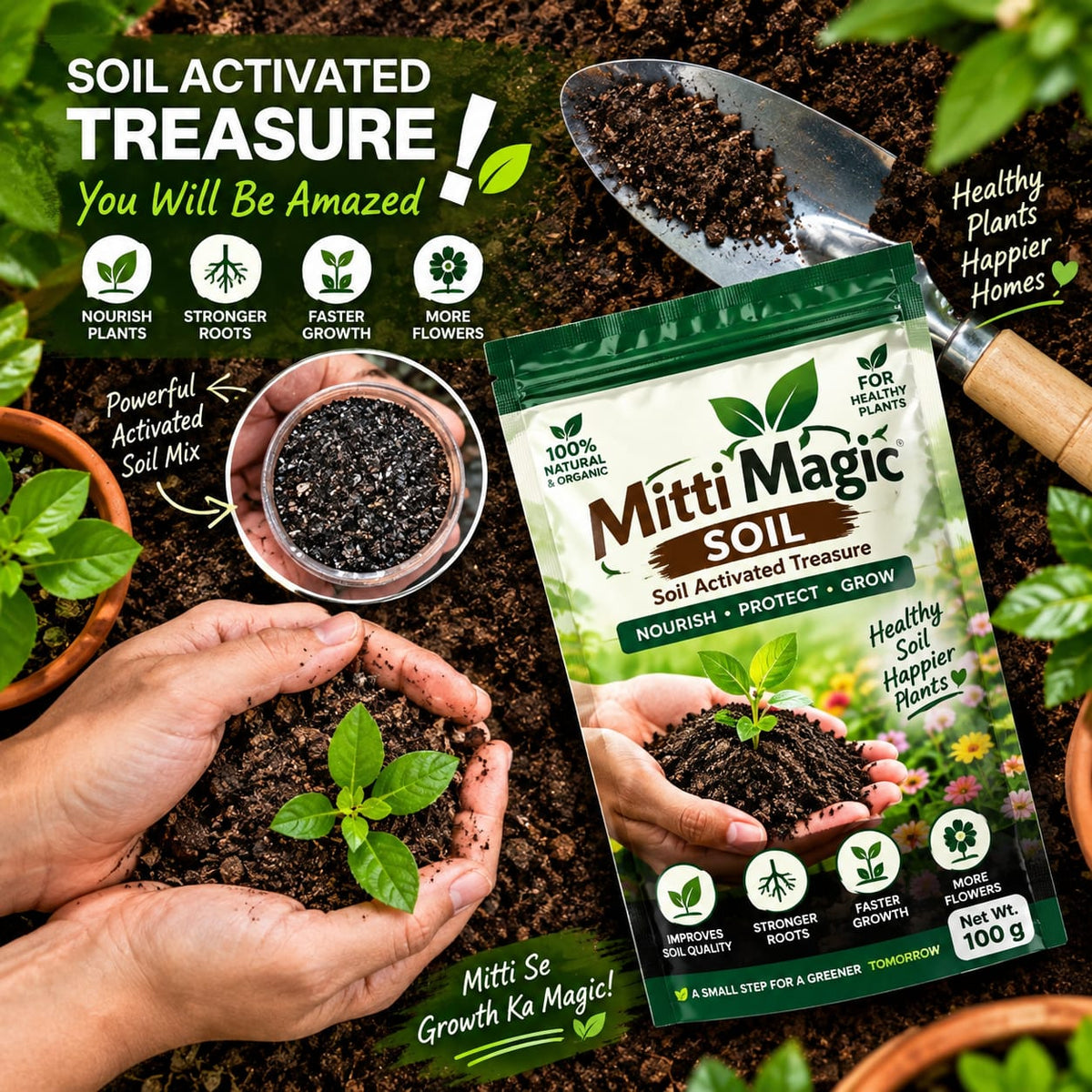 💥 HOT SALE 50% OFF 🌱 MITTI MAGIC SOIL 🌱 Mitti Se Growth Ka Magic🌱✨ Buy 2 Get 2 Free ✨