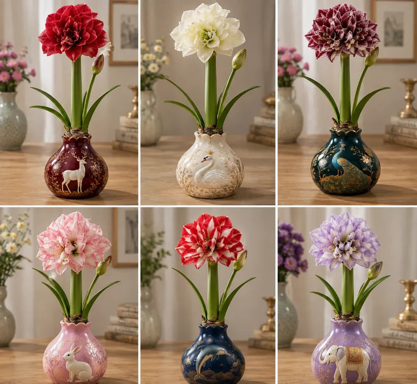 🔥 No Soil! No Water! Just Blooms! 🌺 Watch These Waxed Amaryllis Bulbs Come to Life!🌺 Buy 3 Get 3 Free Bulbs🌺