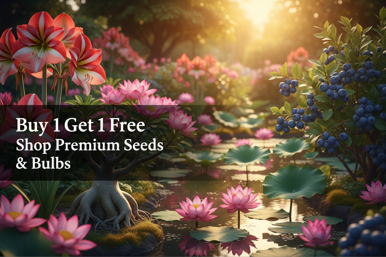 Seeds & Bulbs Store Banner with Overlay Text